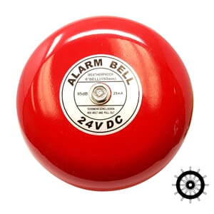 6 FIRE ALARM BELL, 24V, WEATHERPROOF, RED, EN54-3