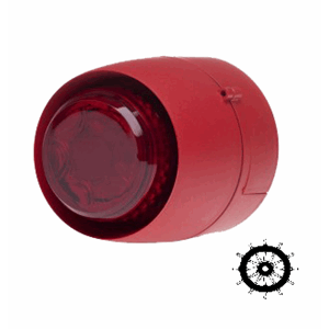 Flash + siren red 24VDC multitone, 1J, 100dB, IP65_MED,