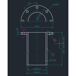 Tank Glassfiber 1 meter for 6" sonar